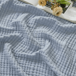 EMME Musselin Tagesdecke 228x228 cm – 4-Lagen Melange-Gewebe, Oeko-TEX 100, 100% Baumwolle, Weiche und Großzügige Decke für Sofa und Bett,Melange Graublau 07-melange Graublau 228 x 228 cm Angebot bei HelloDeals