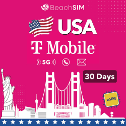 eSIM USA 30 Tage. Unbegrenztes Datenvolumen, Ortsgespräche und SMS im T-Mobile Netz. Schnelle Aktivierung. Einfaches Aufladen. Funktioniert mit e-SIM kompatiblen Geräten. eSIM - USA - 30 Days Angebot bei HelloDeals