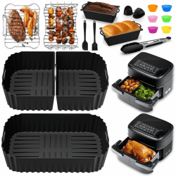 Heißluftfritteuse Zubehör für Philips Flexbasket Airfryer 1000 Series 7,1L | 3Pcs Maßgeschneiderte Airfryer Silikonform Zubehör, Wiederverwendbare Auflaufform Einsatz, Für Philips Airfryer NA154/00 7,1L 7.1 L Flex Basket Zubehör Set Angebot bei HelloDeals