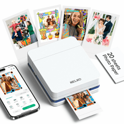 Nelko Fotodrucker PP01 Farbe Tragbarer Mini Fotodrucker für Smartphone mit 20 Fotopapier, Tintenstrahl Aufkleber Drucker, Sticky Back Fotos für iOS & Android, Spaß Bearbeiten App, Weiß Angebot bei HelloDeals