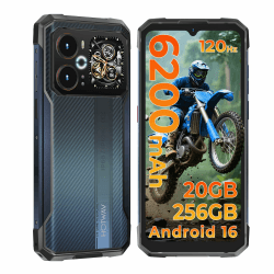 HOTWAV Cyber 18 Outdoor Handy 2026, 6,75" 4G Android 16 Baustellen Handy | 20GB+256GB, 6200mAh 20W Schnellladung, Wasserdicht, Rückseitige Display, 64MP+16MP+20MP Nachtsicht, 5G WiFi/FACE ID/OTG/NFC Schwarz Angebot bei HelloDeals