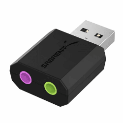 SABRENT USB Externe Soundkarte, USB auf Klinke 3,5mm, Kopfhörer auf Klinke, Audio zu USB Adapter (AU-MMSA) USB-A Angebot bei HelloDeals