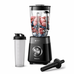 Philips 5000-Serie Standmixer inkl. Blend-and-go-Behälter - 1200 W. 2L maximales Fassungsvermögen. ProBlend Plus-Technologie. Spülmaschinengeeignete Teile. Schwarz (HR3031/00) 2L, 1000W Schwarz Angebot bei HelloDeals