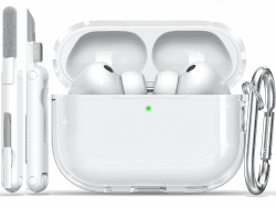 RFUNGUANGO Kompatibel mit Airpods Pro 3. Generation Schutzhülle, Transparent mit Reinigungsset, Weiche TPU Gilt für Airpods pro 3 hülle-Weiß AirPods Pro3 Case AA-Weiß Angebot bei HelloDeals