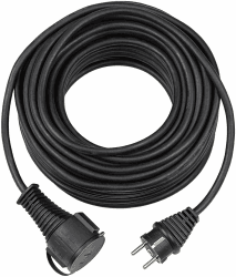 Brennenstuhl Qualitäts-Gummi-Verlängerungskabel (5m Kabel, für den kurzfristigen Einsatz im Außenbereich IP44) schwarz Angebot bei HelloDeals
