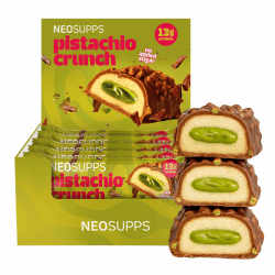 Neosupps Protein Bar Pistachio Crunch 12x45g, Proteinriegel mit 13g Protein & nur 1,8g Zucker, Eiweißriegel mit echten Pistazienstücken & Vollmilchschokolade, low-sugar, high Protein Riegel Pistachio Crunch 45 g (12er Pack) Angebot bei HelloDeals