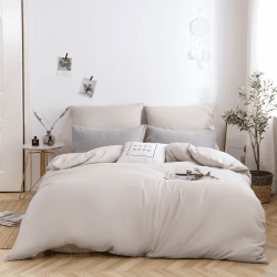 AYSW Bettwäsche gebürstet Microfaser 1 Bettbezug 155x220cm + 1 Kopfkissenbezug 80x80cm mit Reißverschluss Beige 155 x 220 cm + 1 Kissen 80 x 80 cm Beige Angebot bei HelloDeals