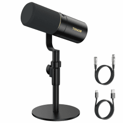 TONOR Dynamisches Microphone mit XLR/USB Kabel, Mikro PC, Vocal Mic Gesangsmikrofon für Podcast, Streaming, Gaming, Studio und Aufnahme, 200 cm Kabel, mit Desktop-Ständer, Schwarz, TD520 Mikrofon mit Basis Schwarz Angebot bei HelloDeals