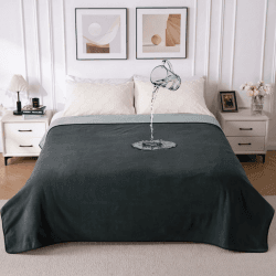 QIYI wasserdichte Decke für Paare, Wendbare Waschbare Auslaufsichere Kuscheldecke in King Size als Möbel- oder Matratzenschoner für Bett & Sofa, 203x229 cm, Dunkelgrau/Hellgrau Dunkelgrau/Hellgrau 203 x 229 cm Angebot bei HelloDeals