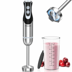 Stabmixer, 1000W Edelstahl pürierstab mit 12 Geschwindigkeitsstufen, TURBO-Taste, 700ml Becher mit Deckel für die Zubereitung von Soße, Babynahrung und Suppe Stabmixer + Messbecher Angebot bei HelloDeals