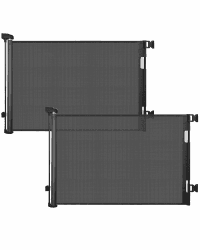 derimkcoa 2 Pack Treppenschutzgitter Ausziehbar für Babys, 0-140 cm Baby Absperrgitter Türschutzgitter Treppenschutzrollo,Tierschutzgitter Geeignet für Treppen/Türen/Innen & Außen (Schwarz) Schwarz 86CM * 140CM (2 Pack) Angebot bei HelloDeals