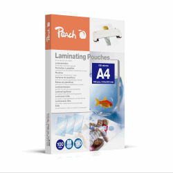 Peach Laminierfolien A4-100 Mic - 100 Pouches - glänzend - Kompatibel mit Geräten aller Markenhersteller - PP500-02 Glänzend A4 100 100 Angebot bei HelloDeals
