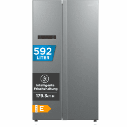 Comfee' Side-by-Side Kühl-Gefrierkombination 592 L | No Frost, Inverter Kompressor, 35 dB, Multi-Air-Flow | Platinum Fresh, Sensor & SuperCool | LED | Titan-Grau, RCS592LS01EU(E) Angebot bei HelloDeals