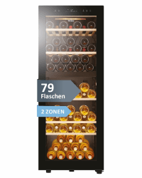 Haier Weinkühlschrank 50 SERIE 5 HWS79GDG I Weinklimaschrank für 79 Flaschen I Neue Technologie für beste Lagerung I Weinkühlschrank 2 Zonen, UV-Glastür & 5 Holzregalen I Wine Fridge vibrationsarm 2 Zonen 79 Flaschen Angebot bei HelloDeals