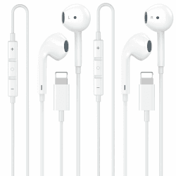 2 Stück Lightning Kopfhörer für iPhone, In-Ear Kopfhörer Kabelgebunden mit Mikrofon & Lautstärkeregler, Echtes Plug & Play (Kein Bluetooth), Kompatibel mit iPhone 14 13 12 11 Pro Max X XR 8 7 Lweiß Angebot bei HelloDeals