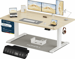 Homall Höhenverstellbarer Schreibtisch 140x70cm mit USB-A Ladeanschluss, Elektrischer Schreibtisch mit Kabel Management Tray, Standing Desk mit 3 Memory Funktion, Computertisch Beige Beige 140_x_70_cm Angebot bei HelloDeals