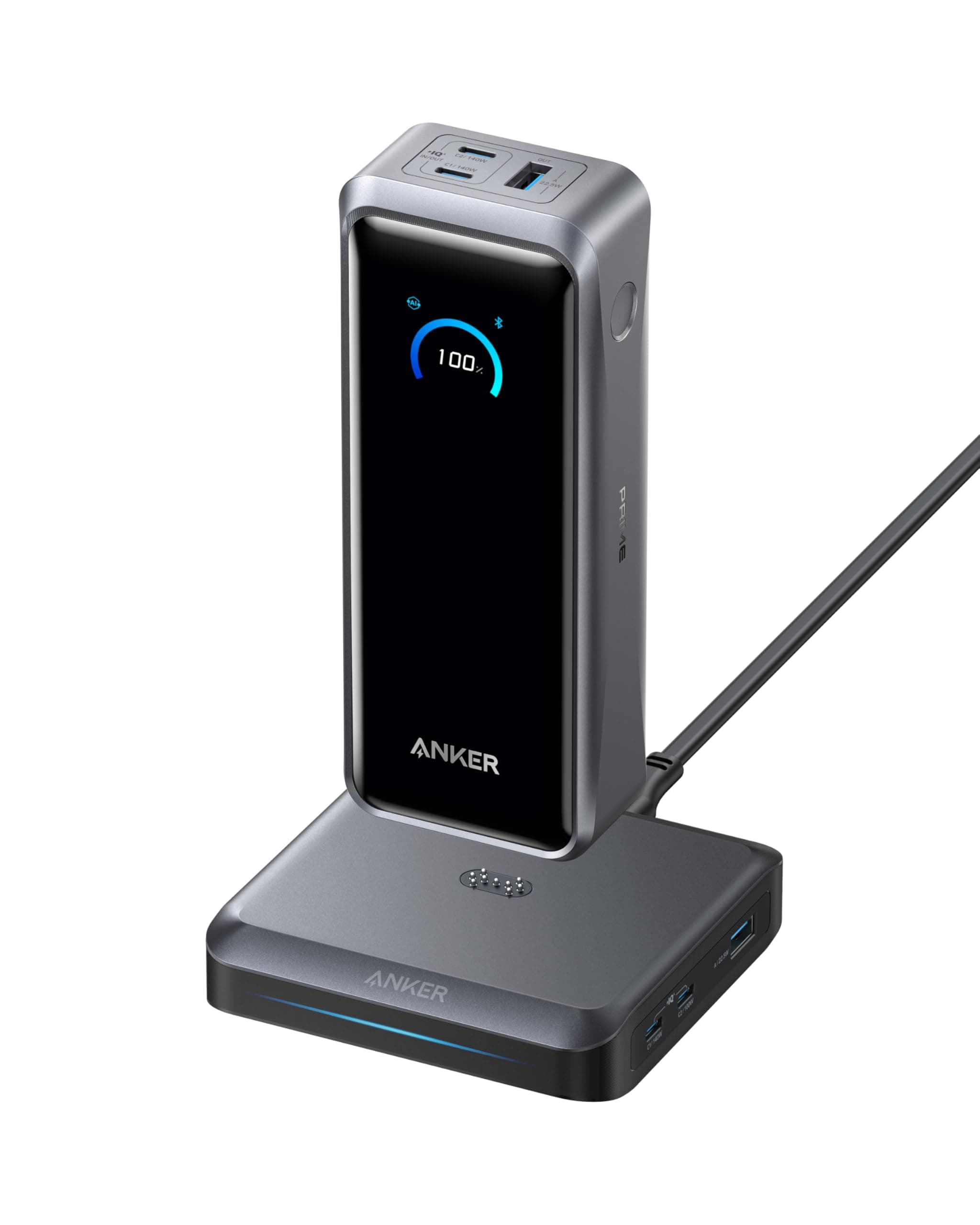 Anker Prime Powerbank mit Ladebasis, 26.250mAh, 300W Ausgangsleistung, für 6 Geräte gleichzeitig, bidirektionales Laden, flugtauglich, App-Steuerung, für MacBook, iPhone 17/16 Serie und weitere 26250mAh 300W mit Ladebasis Angebot bei HelloDeals