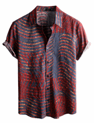 VATPAVE Herren Hawaii Hemd Männer Kurzarm Sommer Freizeithemd Casual Strand Blumen Hawaiihemd XL Rot Angebot bei HelloDeals