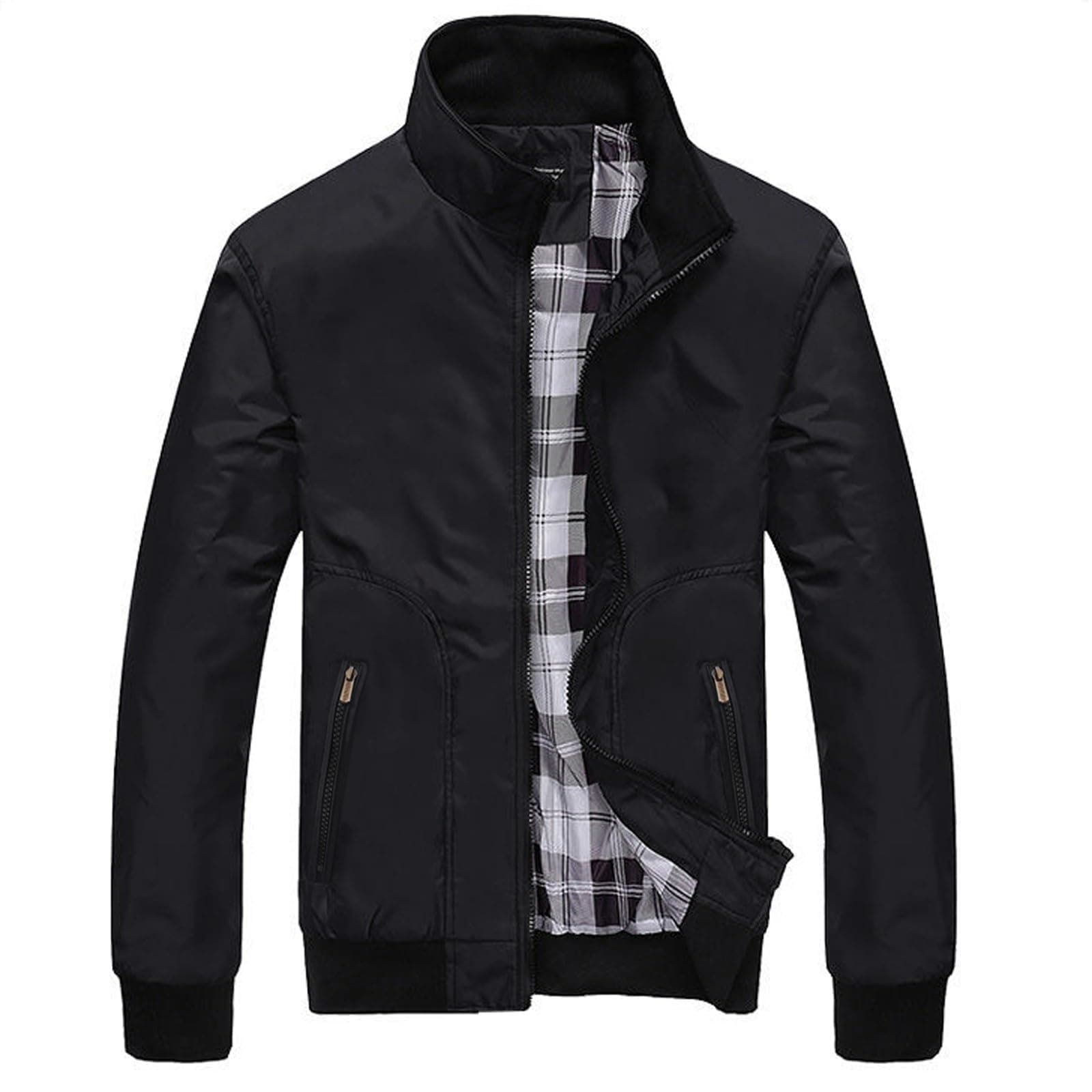 Übergangsjacke Herren Leicht Bomberjacke Sportlich Elegant Softshell Jacke Übergang Blouson Sommer Business Sportjacke Mit Reißverschlusstasche Dünne Sommerjacke Herren-Jacken Für Frühling Herbst A001 Schwarz XXL Angebot bei HelloDeals
