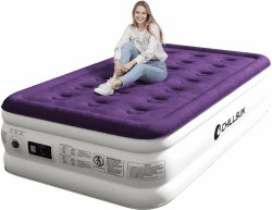 CHILLSUN Luftmatratze 1 Person mit integrierter Pumpe, selbstaufblasend 190x100x40 cm, extra Dicke wasserdichte Flockoberfläche, schnelles Aufblasen, platzsparendes Gästebett für Camping & Zuhause Angebot bei HelloDeals