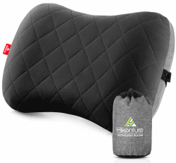 HIKENTURE Aufblasbares Camping/Reise Kissen mit Abziehbarem Kissenbezug, Ergonomisches Kopfkissen, Komfortables Nackenkissen für Reise/Outdoor, Inflatable Travel Neck Pillow(Schwarz)… Angebot bei HelloDeals