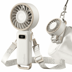 Diveblues - Handventilator Akku Aufladbar - 100 Stunfen Mini Ventilator Leistungsstarker Luftstrom mit Turbo-Technologie, 4 in 1 Tragbarer Ventilator 180° Faltbarer Bis zu 12 Stunden Kühlung Weiß Angebot bei HelloDeals