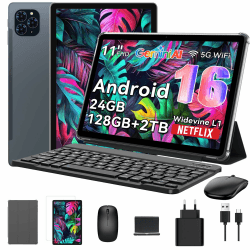 TABWEE Tablet 11 Zoll Android 16 mit Stift und Tastatur, Gemini AI 3.0, 24GB RAM + 128GB ROM (2TB TF), FHD IPS 120Hz Display, 8000mAh Akku, 13MP Kamera, 5G WiFi/BT 5.0, PC-Modus für Studium & Arbeit 11-Zoll Angebot bei HelloDeals