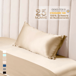THXSILK Seidenkissenbezug 50x70 cm - Doppelseitige 100% Maulbeerseide - Hypoallergen mit Versteckter Reißverschluss - 25 Momme Kissenbezug Seide für Haar und Hau (Champagner, 1 Stück) Champagner 50x70cm Angebot bei HelloDeals