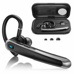 TECKNET 5.4 Bluetooth Headset mit Mikrofon, Dual Mic ENC Noise Cancelling Kopfhörer In Ear, KI-Echtzeitübersetzung, Kopfhörer Kabellos Bluetooth mit 56 Std. Akku & LED Ladetasche für LKW-Fahrer, Büro Silberschwarz Angebot bei HelloDeals
