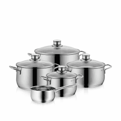 WMF Diadem Plus Topfset Induktion 5-teilig, Kochtopf Set mit Glasdeckel, Cromargan Edelstahl poliert, Induktions Töpfe Set unbeschichtet Topfset 5-teilig Angebot bei HelloDeals