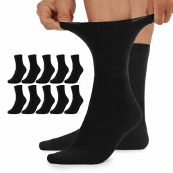 10 Paar Diabetikersocken Herren und Damen ohne Gummibund ohne Naht Diabetiker Socken mit Komfortbund aus Baumwolle 47-50 Schwarz*10 Angebot bei HelloDeals