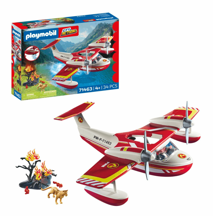 PLAYMOBIL | City Action | Feuerwehrflugzeug mit Löschfunktion | Heldenhafte Rettungsmissionen | Inklusive Feuerwehrmann und vielfältigem Zubehör | Für Kinder ab 4 Jahren | 71463 Angebot bei HelloDeals