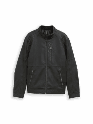 TOM TAILOR Herren Bikerjacke aus Kunstleder S 29999 - Black Angebot bei HelloDeals