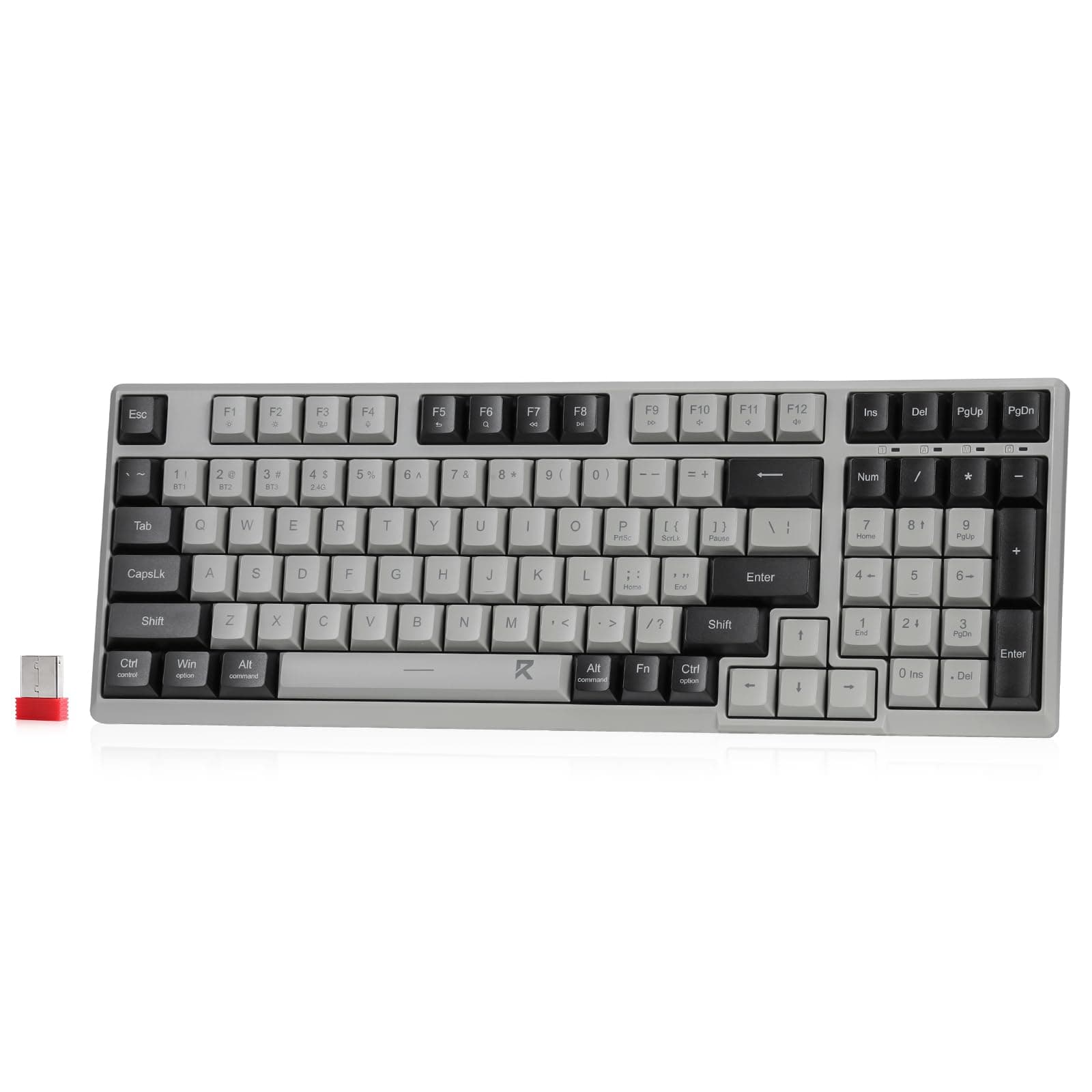 Redragon BK7114 Computer-Tastatur, niedrigem Profil, 98 Tasten, schlanke Scherenmechanik-Tastatur für Büro-PCs mit 2.4G BT-Verbindung, taktiler, leiser Tastenanschlag, farblich gemischte Tastenkappen Leise Scissor-Switch Stahl Grau Angebot bei HelloDeals