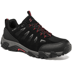 SHULOOK Wanderschuhe Herren Wasserdicht Leichte Outdoor Trekkingschuhe Knöchel Bergschuhe rutschfeste Schuhe Herren Sneaker Ultralight Sportschuhe für Camping, Wandern 44 EU Schwarz Rot Angebot bei HelloDeals