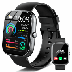 Smartwatch Herren, 1.91"HD Smart Watch Damen Schlafmonitor Schrittzähler Herzfrequenz Fitness Tracker, Fitnessuhr Bluetooth Anrufe, 110+Sportmodi Sport Uhr, IP68 Wasserdicht Watch iOS Android Schwarz Black Angebot bei HelloDeals