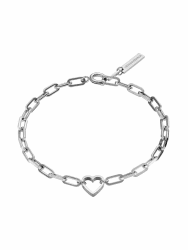 LIEBESKIND BERLIN Herz-Schmuck für Damen – Armbänder, Ketten und Ohrschmuck aus Edelstahl mit Herzmotiv– In verschiedenen Farben und Ausführungen – Romantische Geschenkidee Armband Heartframe - Silber Angebot bei HelloDeals