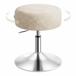 WOLTU Schminktisch Hocker, Schminkstuhl, Barhocker Rund, Höhenverstellbar, 360° Drehbar mit Verdickter Polsterung, Samt Bequemstuhl für Schminktisch, Schlafzimmer, Esszimmer, Khaki Khaki Samt Angebot bei HelloDeals