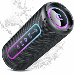 Bluetooth Lautsprecher mit Licht, 25W Musikbox Bluetooth 5.4 mit Dualen Bass-Treibern, 24H Akku Boxen, TWS Koppelbar Stereo Sound, IPX7 Wasserdicht, Tragbarer Speaker für Party Reisen Outdoor, TF/AUX Schwarz Angebot bei HelloDeals
