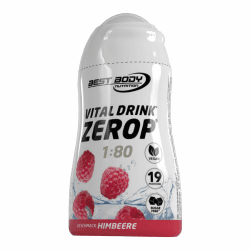 Best Body Nutrition Vital Drink ZEROP - Himbeere, Original Getränkekonzentrat - Sirup - zuckerfrei, 1:80 ergibt 19 Portionen Fertiggetränk Himbeere 48 ml (1er Pack) Angebot bei HelloDeals