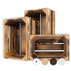 Creative Deco Kleine Holzkiste Vintage | 30x20x15 cm | Kiste Holz Geflammt | Obstkiste Deko Weinkisten Apfelkiste | Perfekt als Holzbox Geschenkbox Spielzeugkiste Aufbewahrungskiste Osterdeko 1 Geflammt Braun 30x20x15 cm Angebot bei HelloDeals