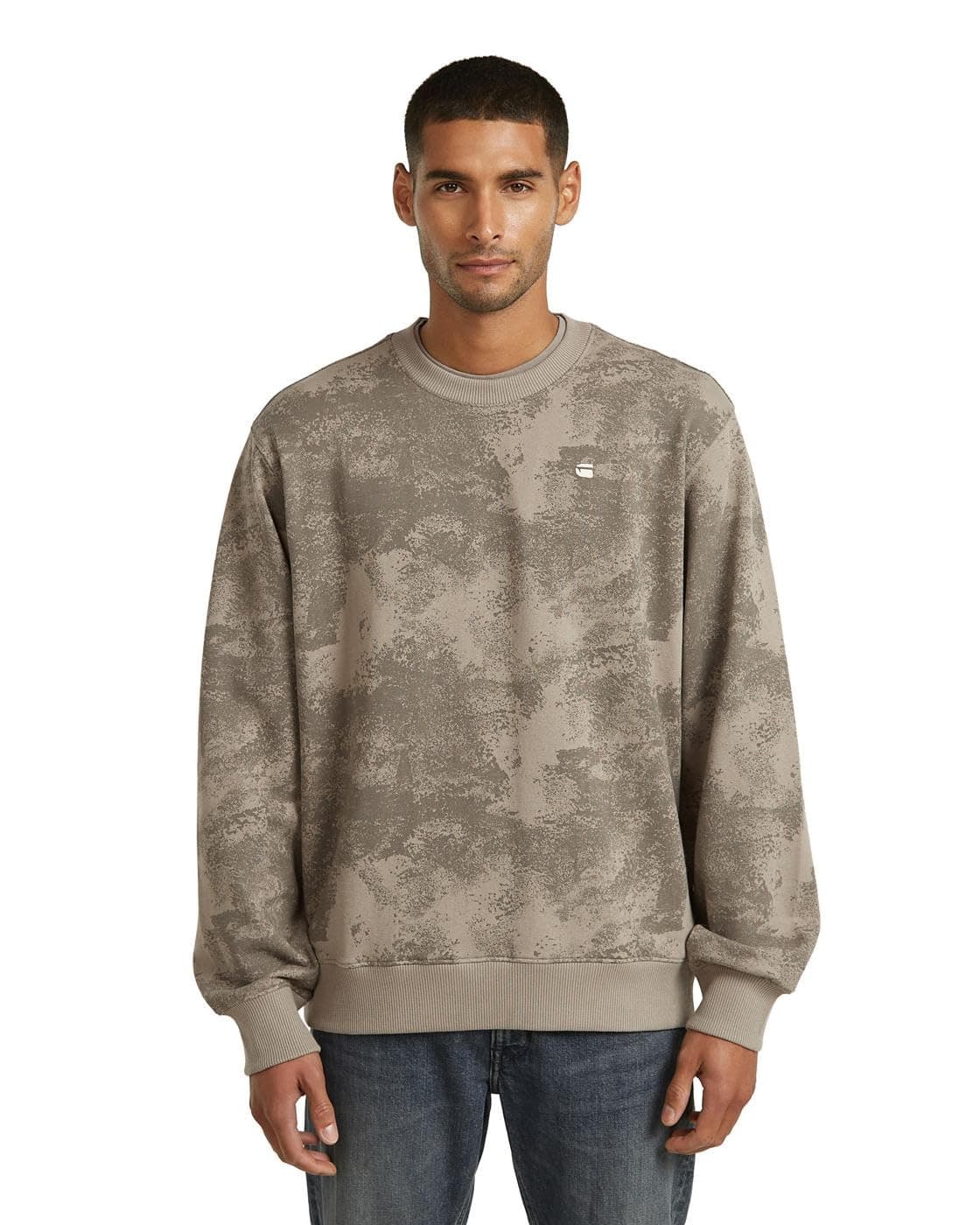 G-STAR Herren Allover Print Sweater L Mehrfarben (Elephant Skin Archival Texture D29294-e209-j183) Angebot bei HelloDeals
