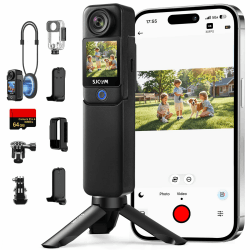 SJCAM C300 Vlog Combo (64GB)-4K/30FPS Vlog Kamera mit 7 Std. Akkulaufzeit & 6-Achsen-Stabilisierung Action Cam,Dual Touchscreen,154° Weitwinkel,für YouTube & Alltags-Videos-Schwarz Angebot bei HelloDeals