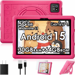 ZENTALITY 2026 Kinder Tablet 10 Zoll Android 15 mit 30GB + 64GB(2TB), 5GWLAN6, Widevine L1, Elterliche Kontrolle, 8-Core, 8000mAh, Kids Tablet mit Kinder + 360° Drehbarer Ständer,Rosa Rosa1 Angebot bei HelloDeals