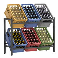 SONGMICS Getränkekistenregal, 2 Ebenen, für 6 Kisten, Aufbewahrungsregal, Jede Ebene bis 150 kg belastbar, Stahl, Getränkeregal, für Küche, Wohnzimmer, Garage, tintenschwarz BSC303B01 6 Kisten ( 105B x 81,1H cm) Angebot bei HelloDeals