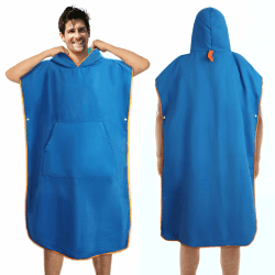 Badeponcho Damen & Herren, Ultraleicht und Schnelltrocknend Badeponcho Erwachsene,Doppelseitige Farbe Mikrofaser Surf Poncho auch als Umkleidehilfe Strand (Saphirblau-hellblau, Large) Large Saphirblau-hellblau Angebot bei HelloDeals