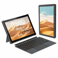 AWOW AIBOOK 11 10,1 Zoll 2-in-1 Tablet PC mit Deutsch-Tastatur – 12GB LPDDR5 RAM, 256GB PCIE3.0 SSD,Alder Lake N95, Touchscreen, Dual-Band WiFi, USB-C, HDMI, 8MP Kamera Angebot bei HelloDeals