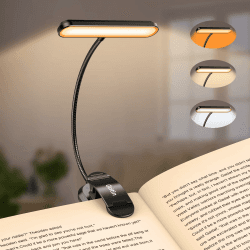Gritin Leselampe Buch Klemme mit 19 LEDs, Buchlampe mit 3 Farbtemperatur Modi & 5 Helligkeit Dimmbar, USB Wiederaufladbare Klemmlampe, 360° Flexibel Leselicht für Nachtlesen ins Bett (Schwarz) | Buchlampe mit 3 Farbtemperatur Modi & 5 Helligkeit Dimmbar, Angebot bei HelloDeals