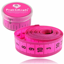 Massband 150 cm - 2 in 1 - cm + INCH Schneidermaßband - Maßband in Aufbwahrungsbox zum skalieren & messen (Pink) Angebot bei HelloDeals