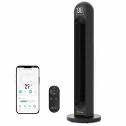 EcoNour Smart Blattloser Luftreiniger Ventilator mit HEPA 13 Filter | WiFi App & Sprachsteuerung, AQI-Anzeige | 9 Geschwindigkeiten, 120° Oszillation | Fernbedienung/Berührungsempfindlicher Bildschirm Schneeweiß Angebot bei HelloDeals